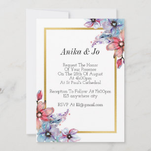 wedding invitation, floral invitation