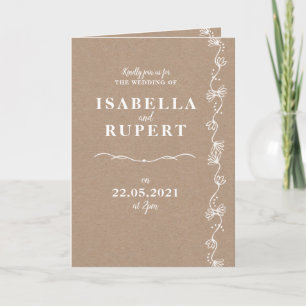 Wedding Invitation Flowers & Swirls Vintage