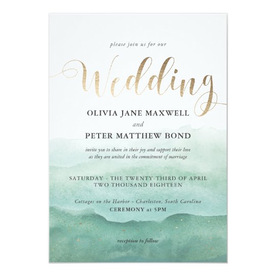 Wedding Invitation Foil - Watercolor Seas