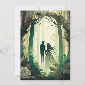 wedding invitation forest themed