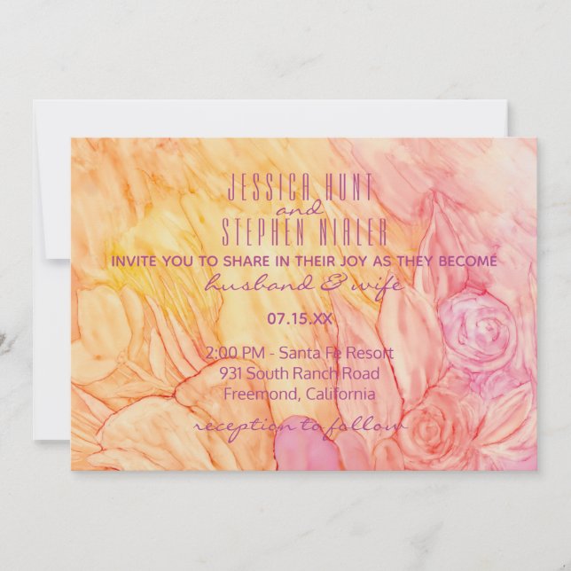 Wedding Invitation Fresh Flowers (Front)