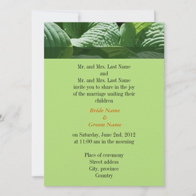 wedding invitation from bride and groom's parents (Front)