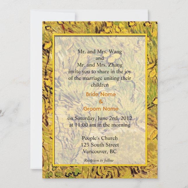 wedding invitation from bride and groom's parents. (Front)
