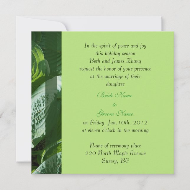 wedding invitation from bride's parents (Front)