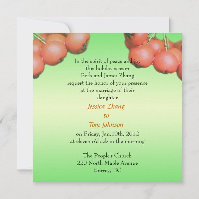 wedding invitation from bride's parents. (Front)