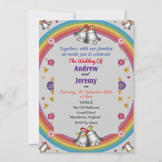 Wedding Invitation Gay Couple (Front)