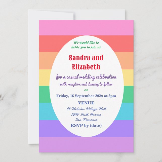 Wedding Invitation Gay/Lesbian Couple (Front)
