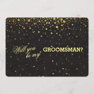 Wedding Invitation Gold Confetti GROOMSMAN Invite