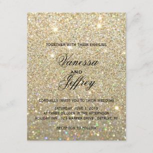 Wedding Invitation - Gold Glit Fab Two