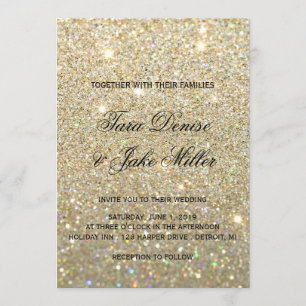 Wedding Invitation - Gold Glit Fab & Two