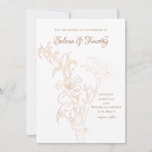 Wedding Invitation golden daylily