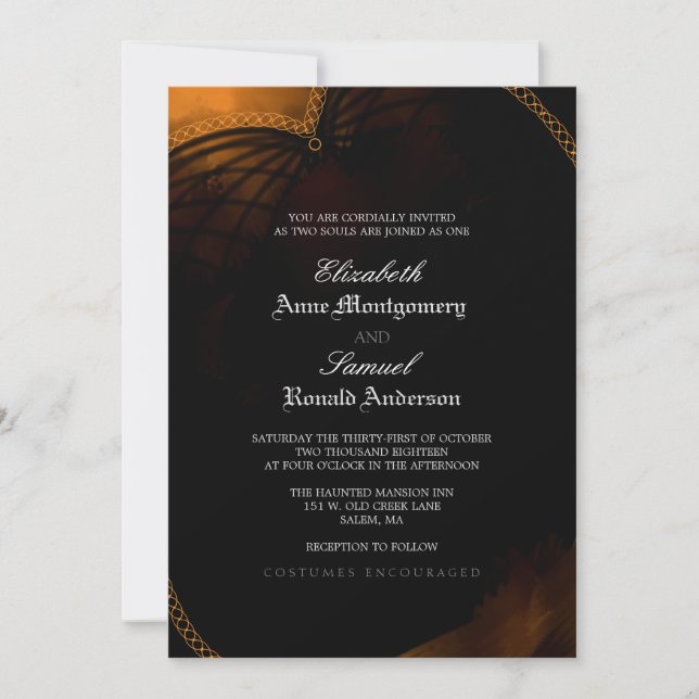 Wedding Invitation - Halloween Elegant Gothic (Front)