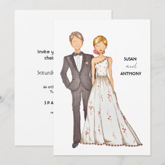 Wedding invitation, hand drawn illustration. invitation