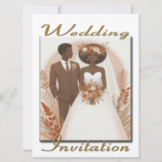 Wedding Invitation Happy Ethnic couple