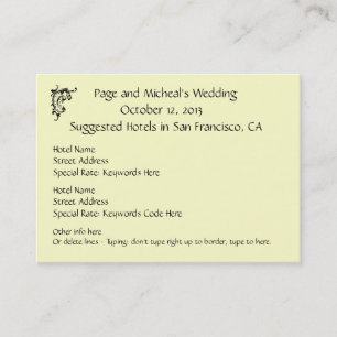 Wedding Invitation Hotel Reservation Suggestion
