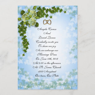 Wedding Invitation Hydrangea and ivy