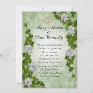 Wedding Invitation ivy border with gardenias