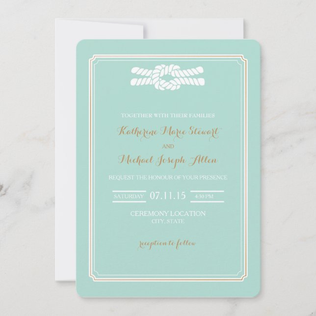 Wedding Invitation | Knot Beach Glam Wedding (Front)