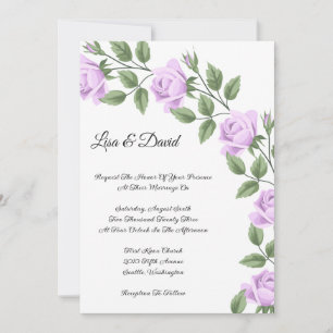 Wedding Invitation-Lavender Roses  Invitation
