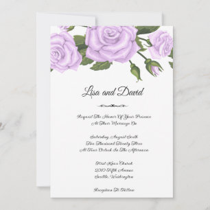 Wedding Invitation-Lavender Roses  Invitation