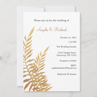 Wedding Invitation, Leaf, Fall, Garden Invitation