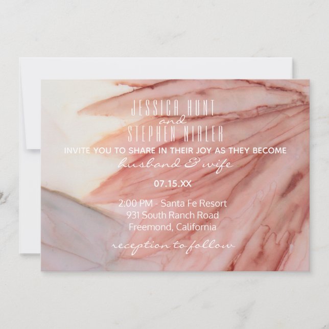 Wedding Invitation Lovely in Pink and Lavender (Front)