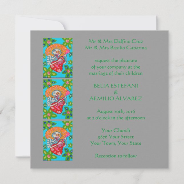 Wedding Invitation Mariachi Serenade Skeleton (Front)
