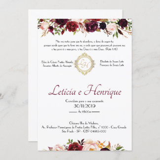 Wedding Invitation - Marsala | Front
