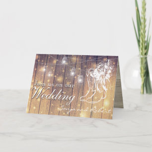 Wedding Invitation - Mason jars and cowboy boots