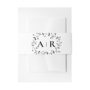 Wedding Invitation Meandering Vine Scroll  Belly Band