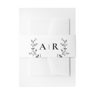 Wedding Invitation Meandering Vine Scroll Invitation Belly Band