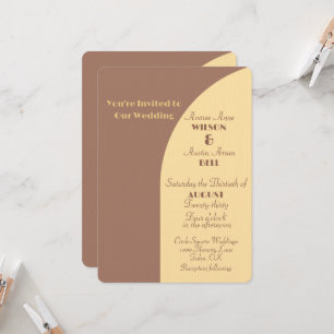 Wedding Invitation Mocha Mousse Arched Flat Card