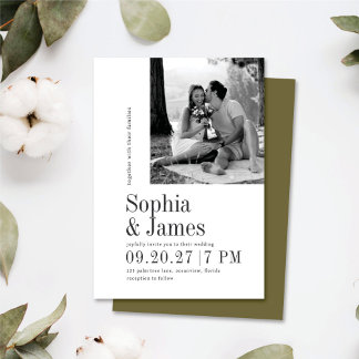 Wedding Invitation Modern Photo Custom
