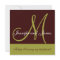 Wedding Invitation Monogram Saying Green Brown