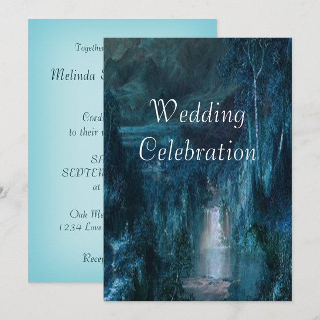 Wedding Invitation | Mountain Waterfall (Front/Back)