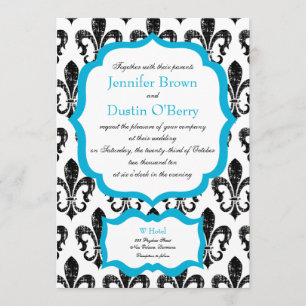 Wedding Invitation New Orleans Turquoise 2