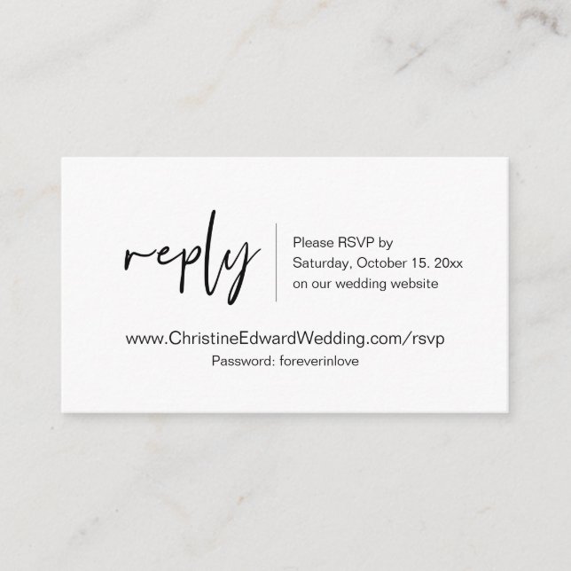 Wedding Invitation Online RSVP, Casual Themed Card (Front)