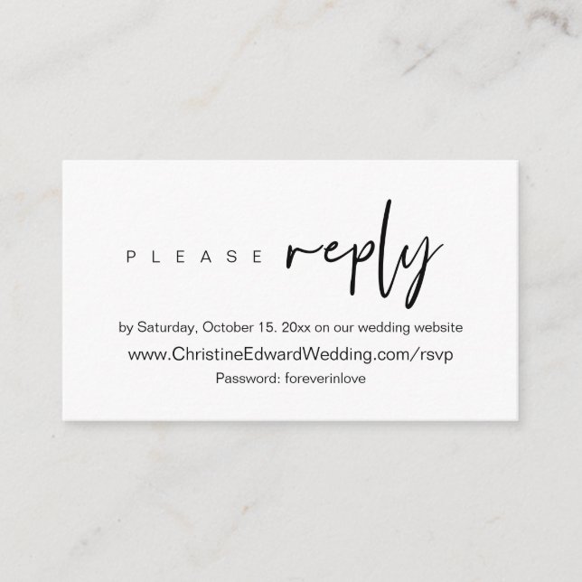 Wedding Invitation Online RSVP, Casual Themed Card (Front)