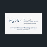 Wedding Invitation Online RSVP, Casual Themed Card<br><div class="desc">This is the Beautiful casual,  Minimalist handwriting font,  online RSVP card,  your your wedding website,  in handwritten Navy Blue script,  for your wedding Invitation respond,  or party celebration enclosure card. You can change the font colours,  and add your wedding website details by using Zazzle text editing tool. #TeeshaDerrick</div>
