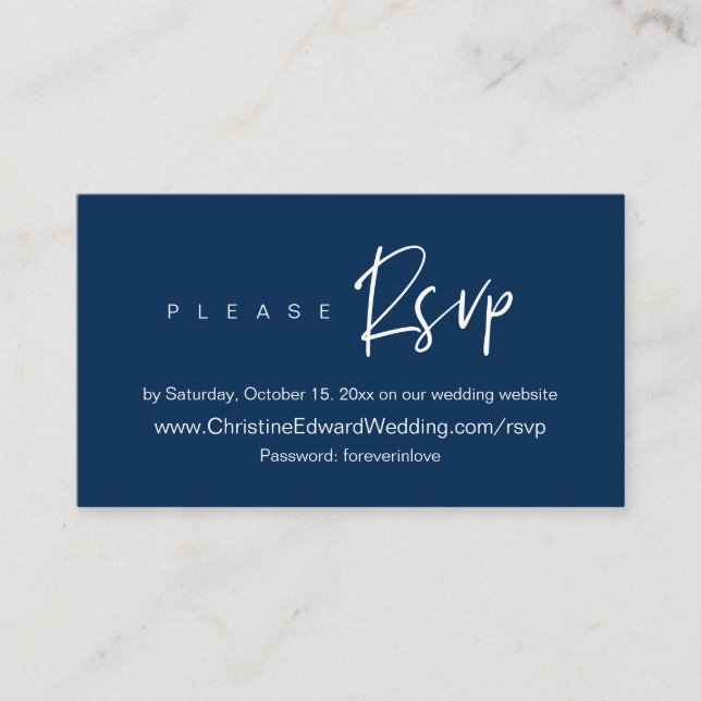 Wedding Invitation Online RSVP, Minimalist Card (Front)