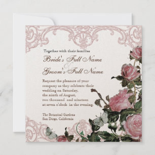 Wedding Invitation Pearly - Trellis Rose Vintage