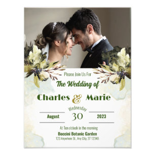 Wedding Invitation Personalize design Photo Print