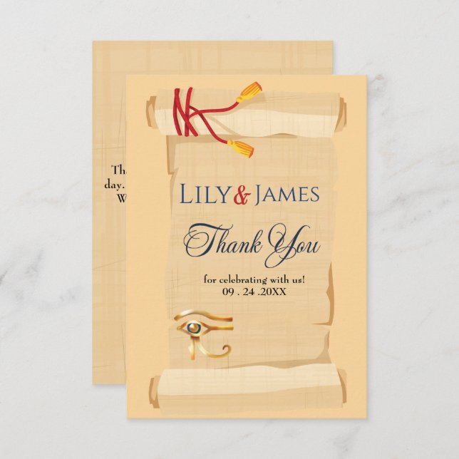 Wedding Invitation Pharaonic heritage on papyrus (Front/Back)