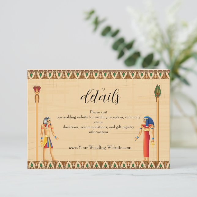 Wedding Invitation Pharaonic heritage on papyrus (Standing Front)