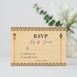 Wedding Invitation Pharaonic heritage on papyrus
