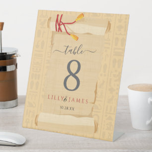 Wedding Invitation Pharaonic heritage on papyrus Pedestal Sign