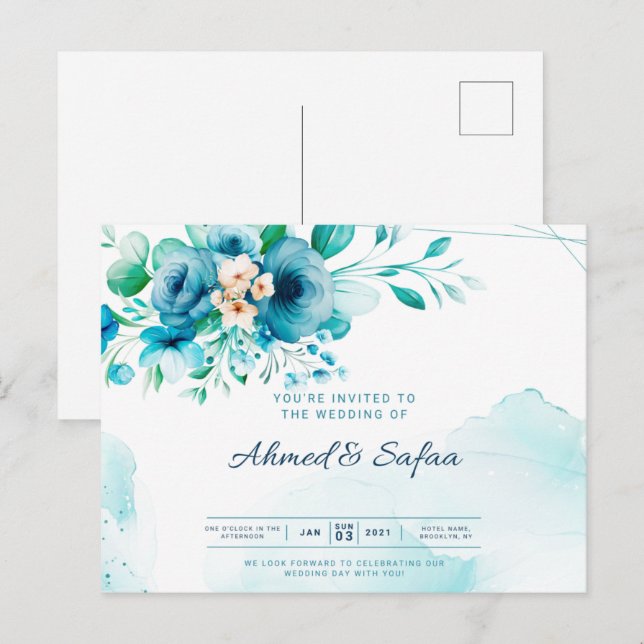 wedding invitation postcard (Front/Back)