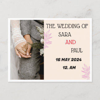 WEDDING INVITATION POSTCARD