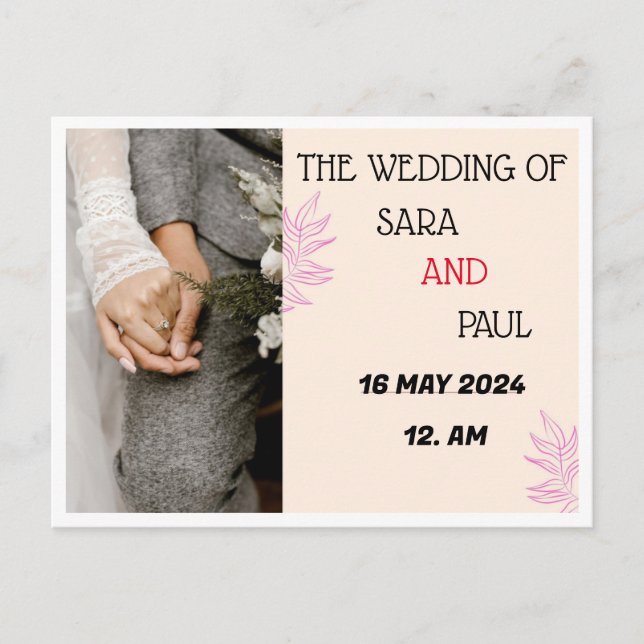 WEDDING INVITATION POSTCARD (Front)