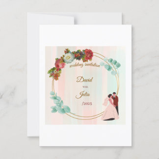 wedding invitation postcard